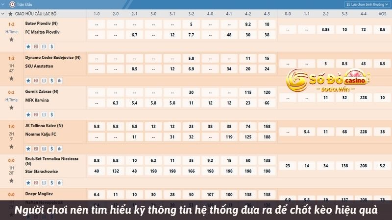 Người chơi nên tìm hiểu kỹ thông tin hệ thống đưa ra để chốt kèo hiệu quả